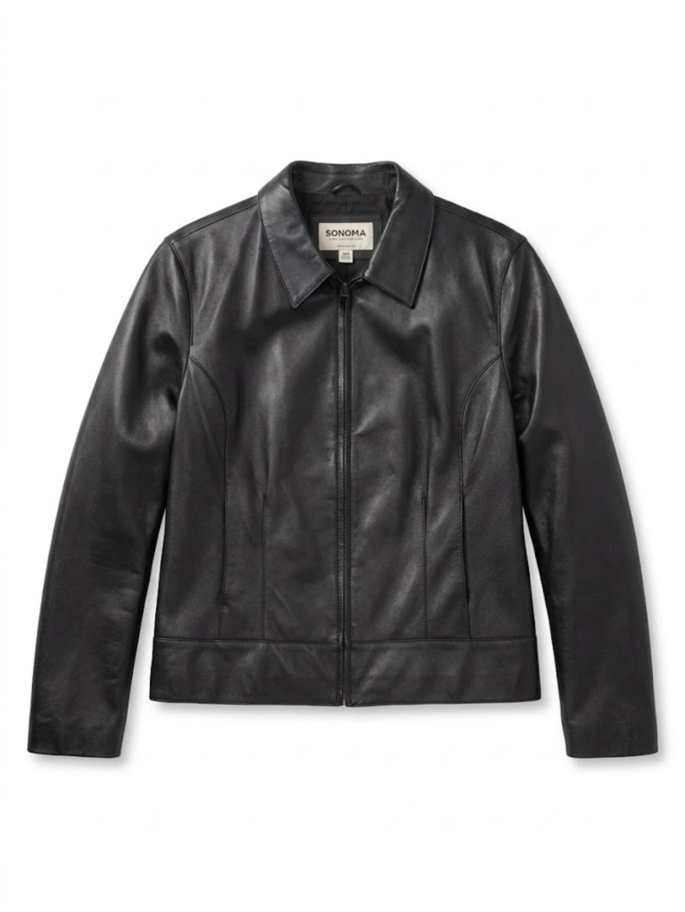 Sonoma Goods for Life | Black Genuine Leather Jacket Size L